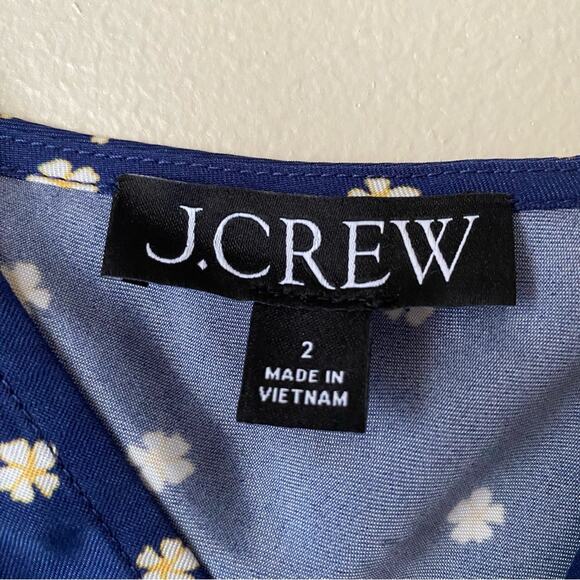 J. Crew | Gwyneth V-neck Cupro Blend Midi Slip Dress Tiny Blooms Floral Size 2 - Picture 7 of 8